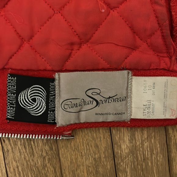 Rare Retro Red Wool Embroidered Parka with Fur Hood - Picture 5 of 5